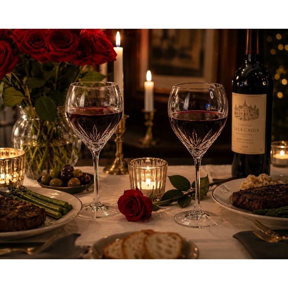 Vintage Wedgwood Knightsbridge Platinum Wine Glasses | Pair | Crystal England